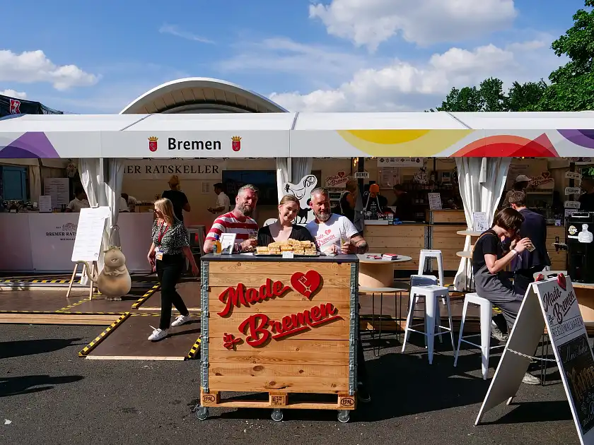 Drei aus dem Team von Made in Bremen: Joerg Fengler, Leoni Schlewinski und Stevie Schulze. Foto: Senatspressestelle