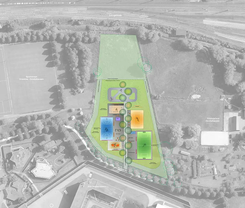 Lageplan der geplanten Anlage. 