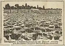 Verteidigungsanlagen (Wolfsgruben und Stacheldrahtzäune) bei Ypern – Meldung aus der Bremer Bürgerzeitung vom November 1914.