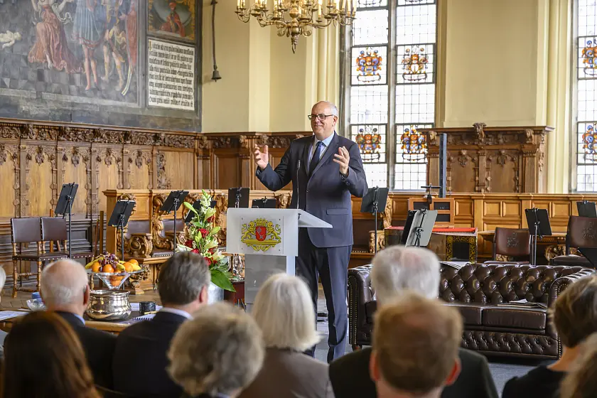 Bürgermeister Andreas Bovenschulte begrüßte die Gäste des Empfangs. 