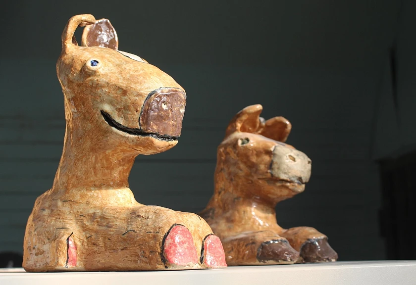 Skulpturen aus der Bildhauerwerkstatt der Justizvollzugsanstalt Bremen. 