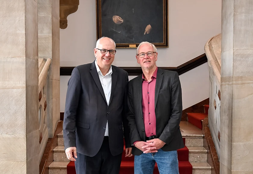 Bürgermeister Andreas Bovenschulte und der neue ISH-Geschäftsführer Sven Wiebe (von links). 