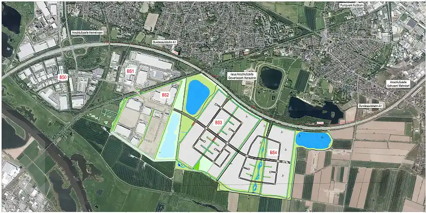 Im September 2025 starten die Arbeiten für die Erschließung der 3. Baustufe im Gewerbepark Hansalinie in Bremen. Weitere Flächen werden nachfrage- und bedarfsgerecht erschlossen.