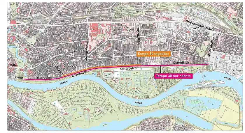 Übersicht zu der neuen Tempo-30-Regelung. 