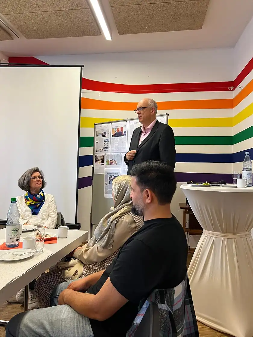 Bürgermeister Andreas Bovenschulte bei der Feier in Borgfeld. 