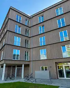 Das Azubi-Wohnheim auf dem Ellener Hof besteht zu 85 Prozent aus Holz. 