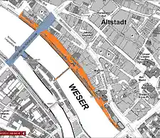 Feuerwerksverbotszone im Bereich Schlachte.