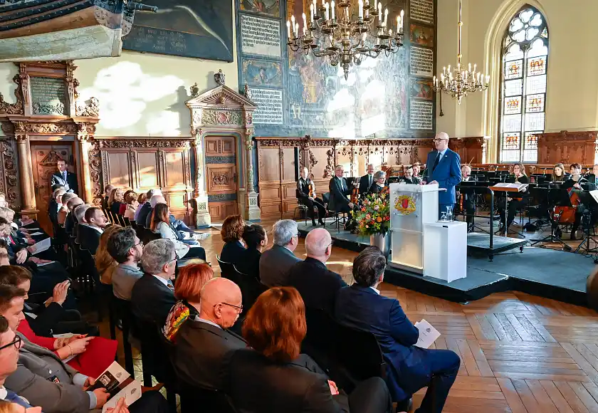 Bürgermeister Andreas Bovenschulte begrüßte die Gäste des Neujahrsempfangs