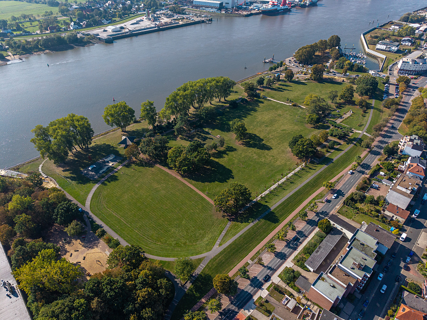 Die Bahrsplate von oben – die Grünfläche soll in den kommenden Jahren neu gestaltet werden. Foto: Fotoetage