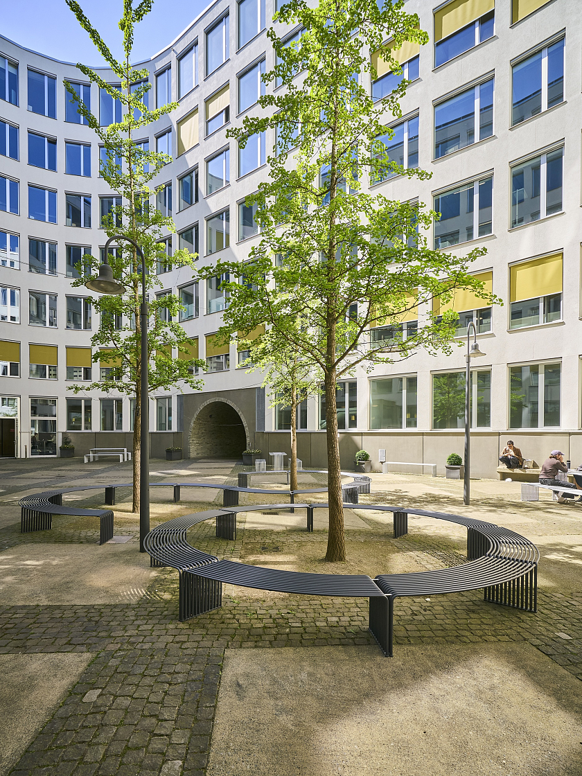 Der neu gestaltete Innenhof des Forum Domshof. 