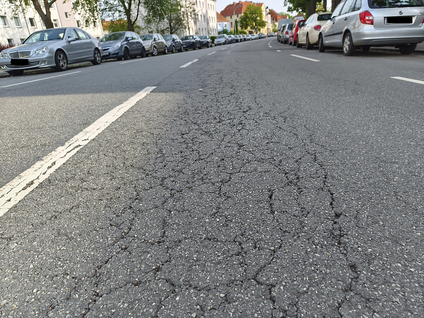 Schäden in der Fürther Straße. 