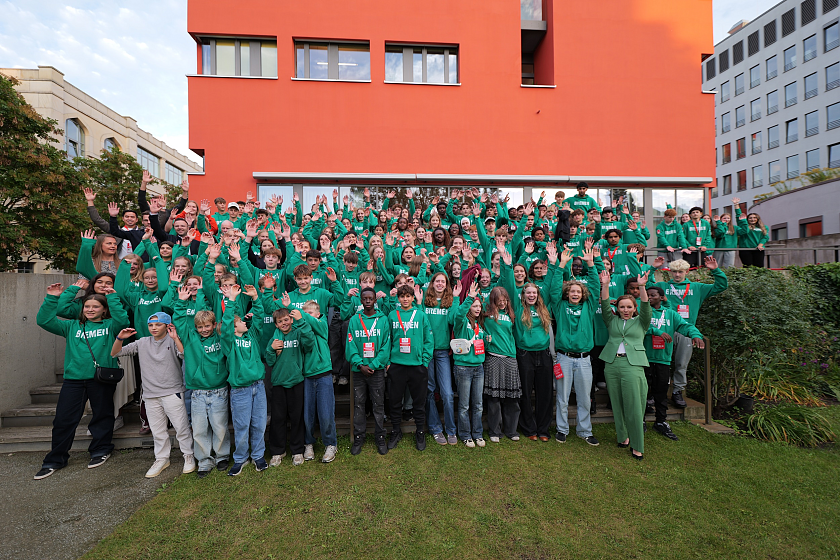 Team Bremen beim Bundesfinale von Jugend trainiert vor der Bremer Landesvertretung in Berlin. 