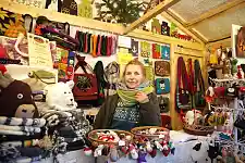 Andrea Kruse im Stand "Filz- und Wollprodukte"