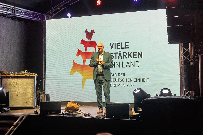 Bürgermeister Andreas Bovenschulte beim Vorabendempfang auf der Ländermeile.