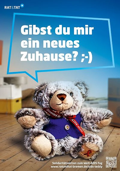 Am Welt-AIDS-Tag werden Spenden gesammelt und AIDS-Teddys verkauft