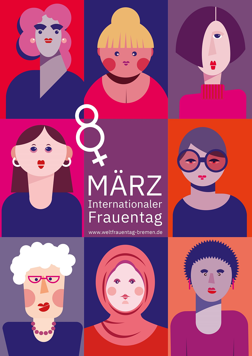 Das Motiv des Internationalen Frauentags in Bremen 2023.