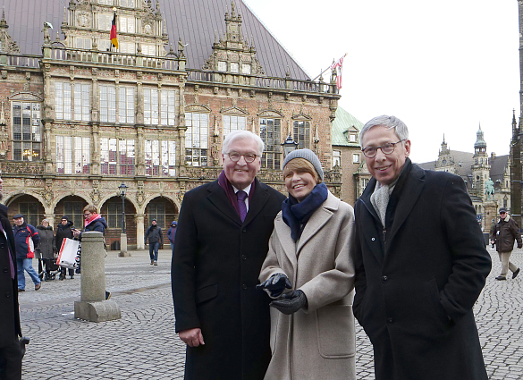 Bundespräsident Steinmeier, Elke Büdenbender und Bürgermeister Sieling